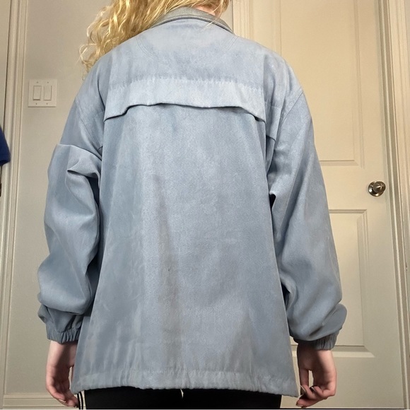 Vintage-Women’s XL WEATHERPROOF Garment Co Wedgwood Blue Faux Suede Pullover - Picture 2 of 9